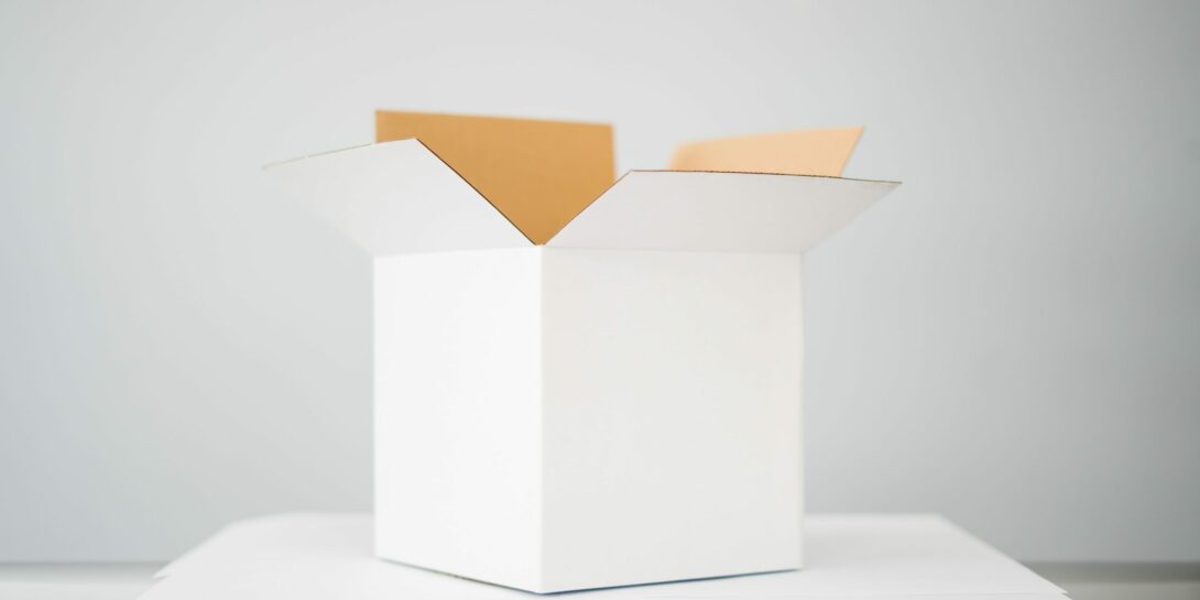 open white box on table